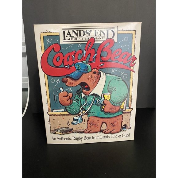 LANDS' END & GUND COACH PAUL BEAR LIMITED EDITION 1991 PLUSH WITH BOX VINTAGE - Picture 2 of 9